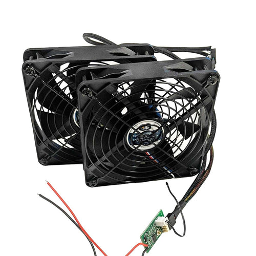 Coolerguys Dual 120x120x25mm PWM Fans with PWM Thermostat Controller Kit