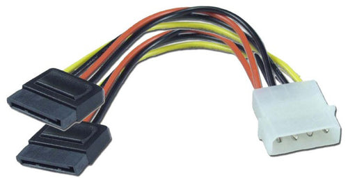 6" Serial ATA Power Y-Cable (4-pin - 15-pin) For Dual Serial ATA (SATA) Devices - Coolerguys