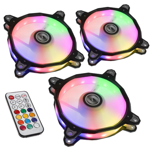 Lian Li BORA Series RGB LED PWM 3 Fans with controller -Black / Silver BORA120R-3 - Coolerguys