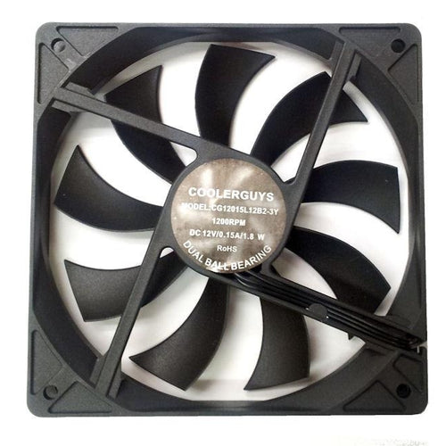 CoolerGuys Slim Ultra Quiet 120x120x15mm 3 Pin Fan CG12015L12B2-3Y - Coolerguys