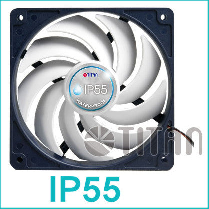 Titan IP55 120X120X25mm Rated Water and Dust Resistant Fan TFD-12025H12B - Coolerguys