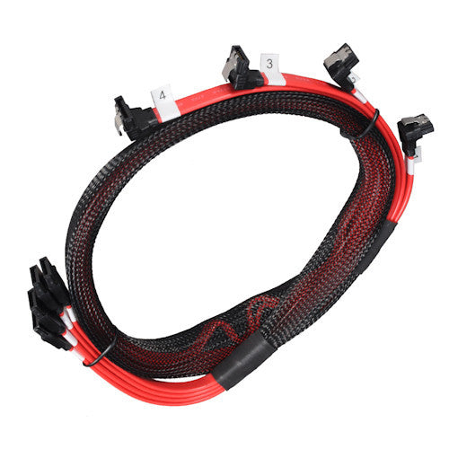 Lian Li Serial ATA Cable Set SATA-LT90-4R-  RED - Coolerguys