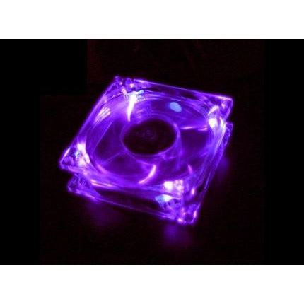 Logisys 80x80x25mm 4 LED Purple FAN-LT400PL - Coolerguys