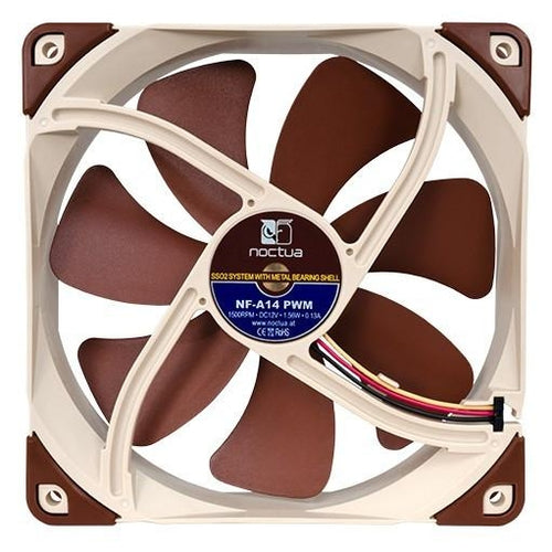 Noctua 140x140x25mm PWM Quiet 12 Volt Fan NF-A14 - Coolerguys